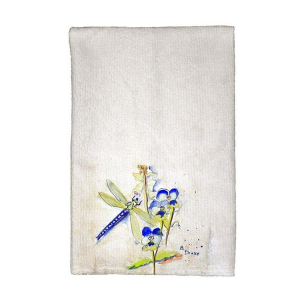 Betsy Drake Kt387 Blue Dragonfly Kitchen Towel Walmart Com Walmart Com