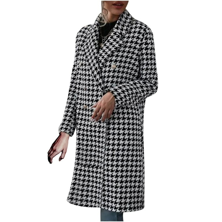 Houndstooth on sale peacoat women's