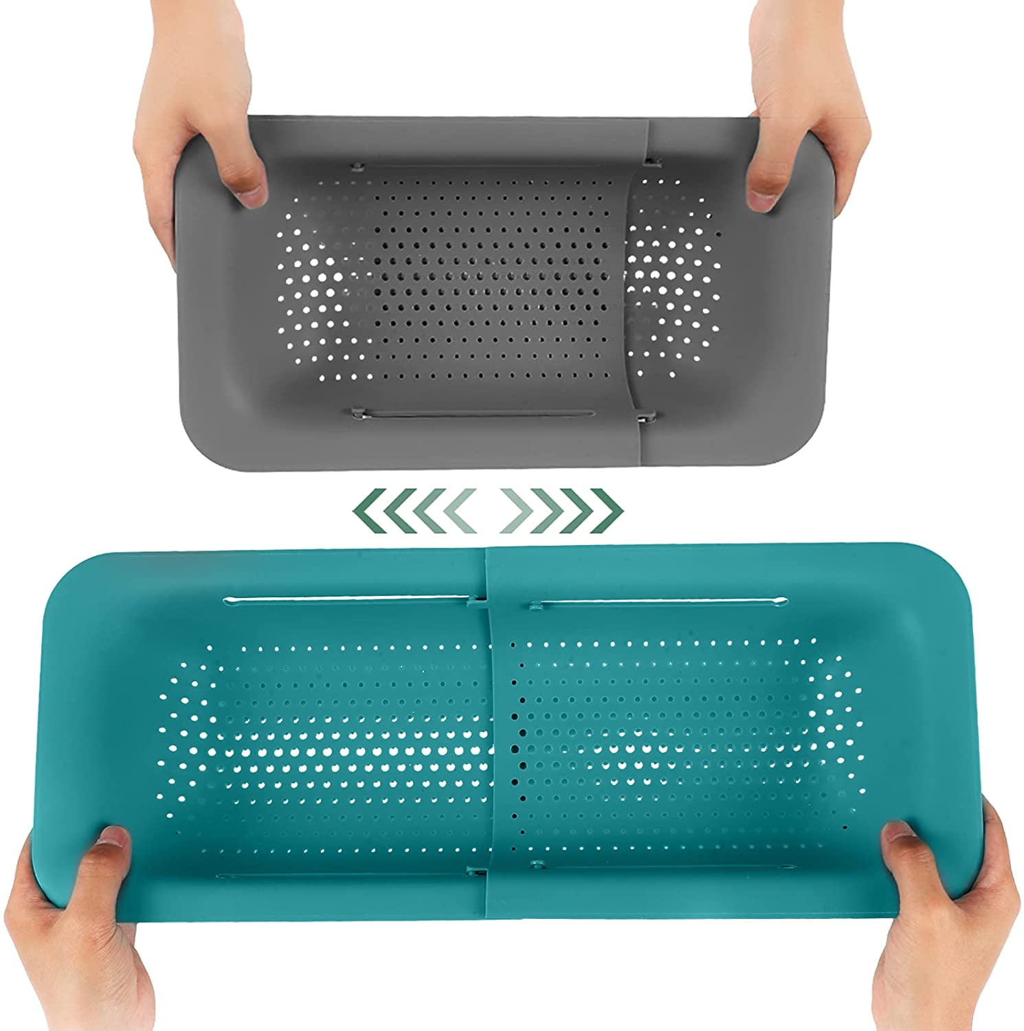 2 Pieces Collapsible Colander Kitchen Extendable Strainer Adjustable