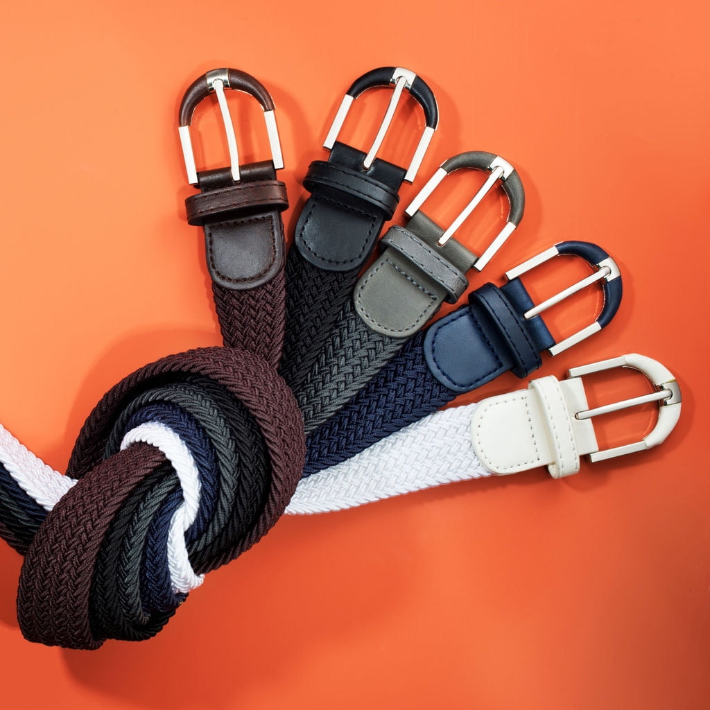 Mio Marino Braided Stretch Belt - Fabric Woven Belt - Casual Weave Elastic Belt for Men and Women