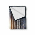 thumbnail image 2 of Winter Soft Flannel Fleece Throw Blanket, Appearance of Sunset in Woodlands with Freezing Idyllic Nature Scenery, Cozy Plush for Indoor and Outdoor Use, 60" x 80", Brown White, by Ambesonne, 2 of 6