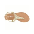 thumbnail image 4 of Girls' Rhinestone Decor Flat Sandals Fashionable Casual T-Strap Sandals Summer Flip Flop Sandals, 4 of 5