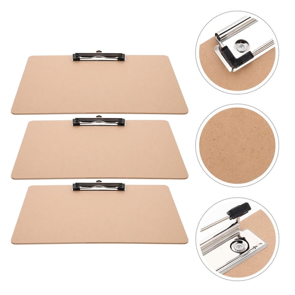 CATIEBYE 3Pcs A4 Landscape Size Portable Clipboard for Daily Life Work Clipboard with Storage