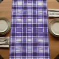 thumbnail image 5 of Table Runners 70 Inches Long Dress Scarves, Purple Plaid Farmhouse Coffee/Dining/Kitchen Table Decor, Holiday Table Runner, Modern Art Checkered Farmhouse 13x70 Inch, 5 of 9