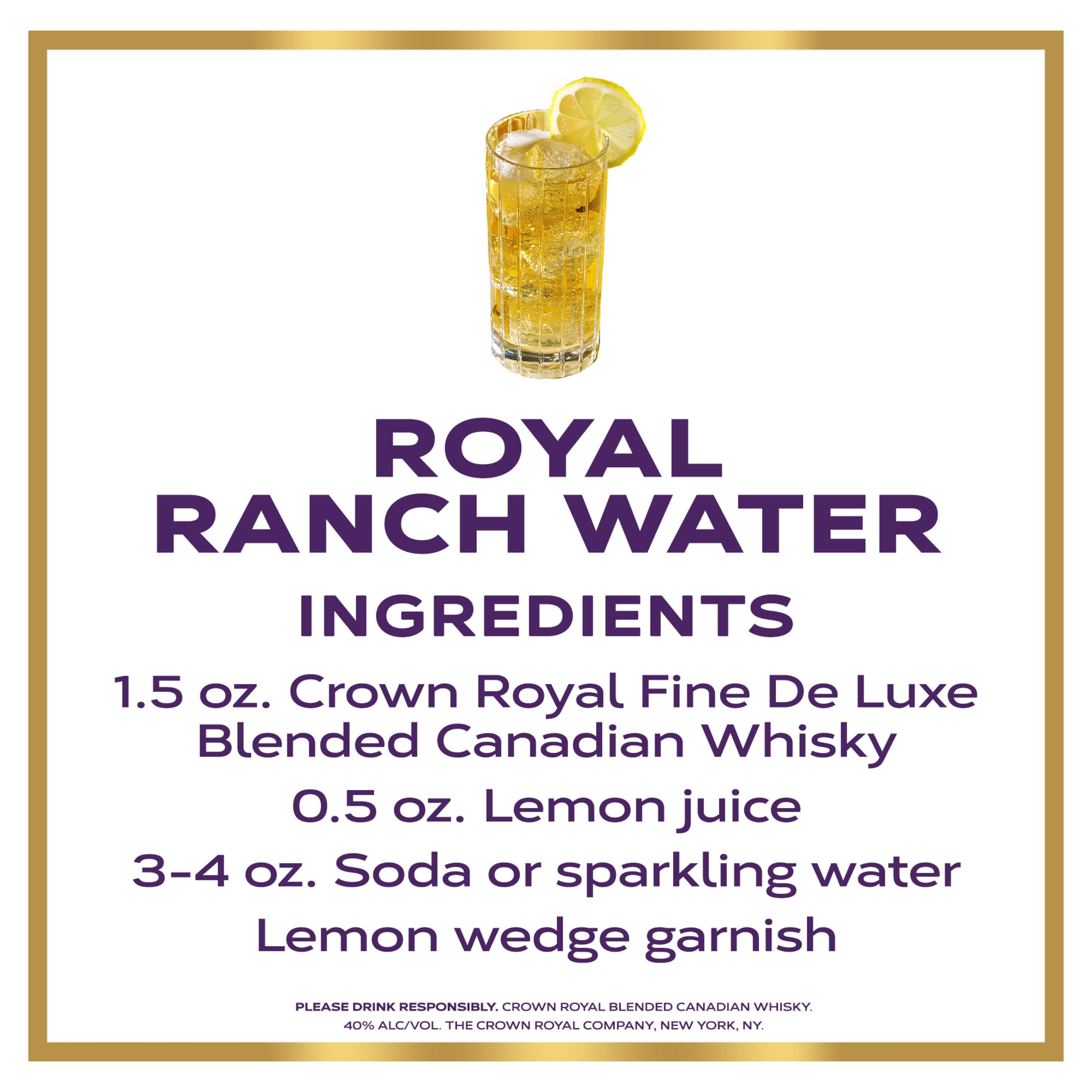 Crown Royal Fine De Luxe Blended Canadian Whisky, 750 mL, 40% ABV