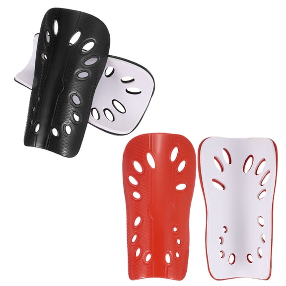 Soccer Shin Guards, Soccer Shin Pads for Football Youth Adults, 2 Pairs L Size Black/Red