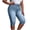 Sky Blue, variant on Qiopertar Women's Casual High Waisted Printed Pants with Pockets Stretchy Elastic Waist Slim Fit Capri Jeggings Imitation Denim Non-Denim Fabric Comfortable Walking Pants, Sky Blue M