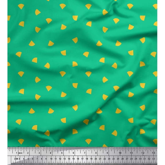 Soimoi Green Georgette Viscose Fabric Nachos & Salsa Food Print Sewing Fabric Yard 42 Inch Wide