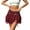 A-Red1523, variant on Wxolcjlv Womens Lace Tiered Mini Skirt Faux Leather Waist Lace‑Up Detail Club Short Skirts