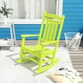 thumbnail image 2 of Paradise Classic Adirondack Plastic Outdoor Porch Furniture Rocking Chair High Back HDPE Poly Lumber, Lime, 2 of 9