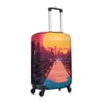 thumbnail image 3 of Balery Luggage Cover Neon Sunset Cyberpunk Cityscape Print Suitcase Covers for Luggage Elastic Washable Suitcase Protector Fits 18-32 Inch Luggage-Large, 3 of 9