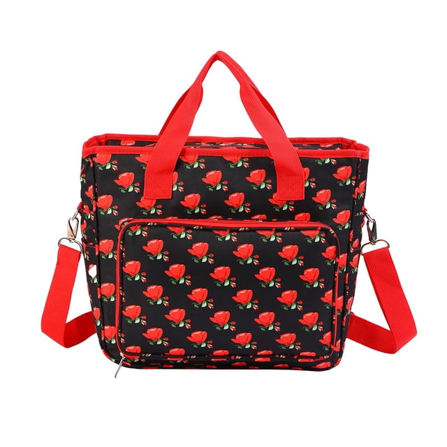 Sac Fourre-Tout de Stockage de Fil avec Sangle de Main Sac de Stockage de Fil Durable Sac de Crochet Rouge