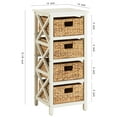 thumbnail image 6 of eHemco 4 Tier X-Side End Storage Cabinet with 4 Wicker Baskets, White, 6 of 6
