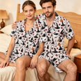 thumbnail image 5 of WJOSBXT Matching Halloween Pajama Sets for Men Women Ghost Skeleton Graphic Sleepwear Button Down Shorts Sleeve Shirts & Pajama Shorts Lightweight Gothic Loungewear Sets, 5 of 6