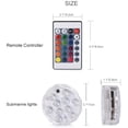 thumbnail image 2 of LEDGLE Luz LED sumergible para bañera, funciona con pilas, multicolor, decoración impermeable con control remoto, adecuada para acuario, jacuzzi, base de florero, fiesta, boda, 2 piezas ER, 2 of 5