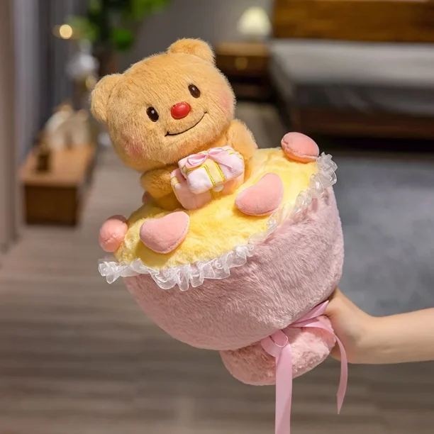 Juguete de peluche de flor de mano de oso pequeño de mantequilla liuruiping Muñeca suave A442 Algodón PP Unisex