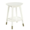 thumbnail image 2 of Allora Table d'Appoint Ronde en Bois de Caoutchouc Massif de Style Mi-Siècle, Blanche, 2 of 2
