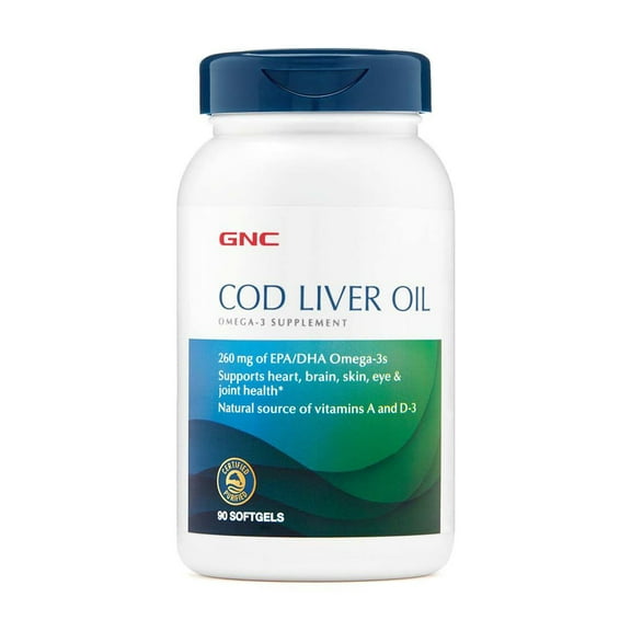 GNC Cod Liver Oil | Supports Heart, Brain, Skin, Eye, & Joint Health | 90 Count