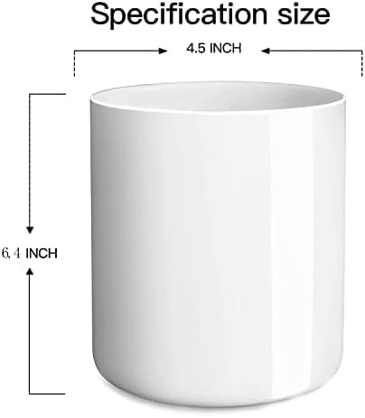 White utensil holder for Countertop, Glossy White Ceramic Utensil Holder for Kitchen Counter Easy to Clean, Modern Small Cooking Utensil Holder Spatula Crock for Décor, 4.5×6.4 IN