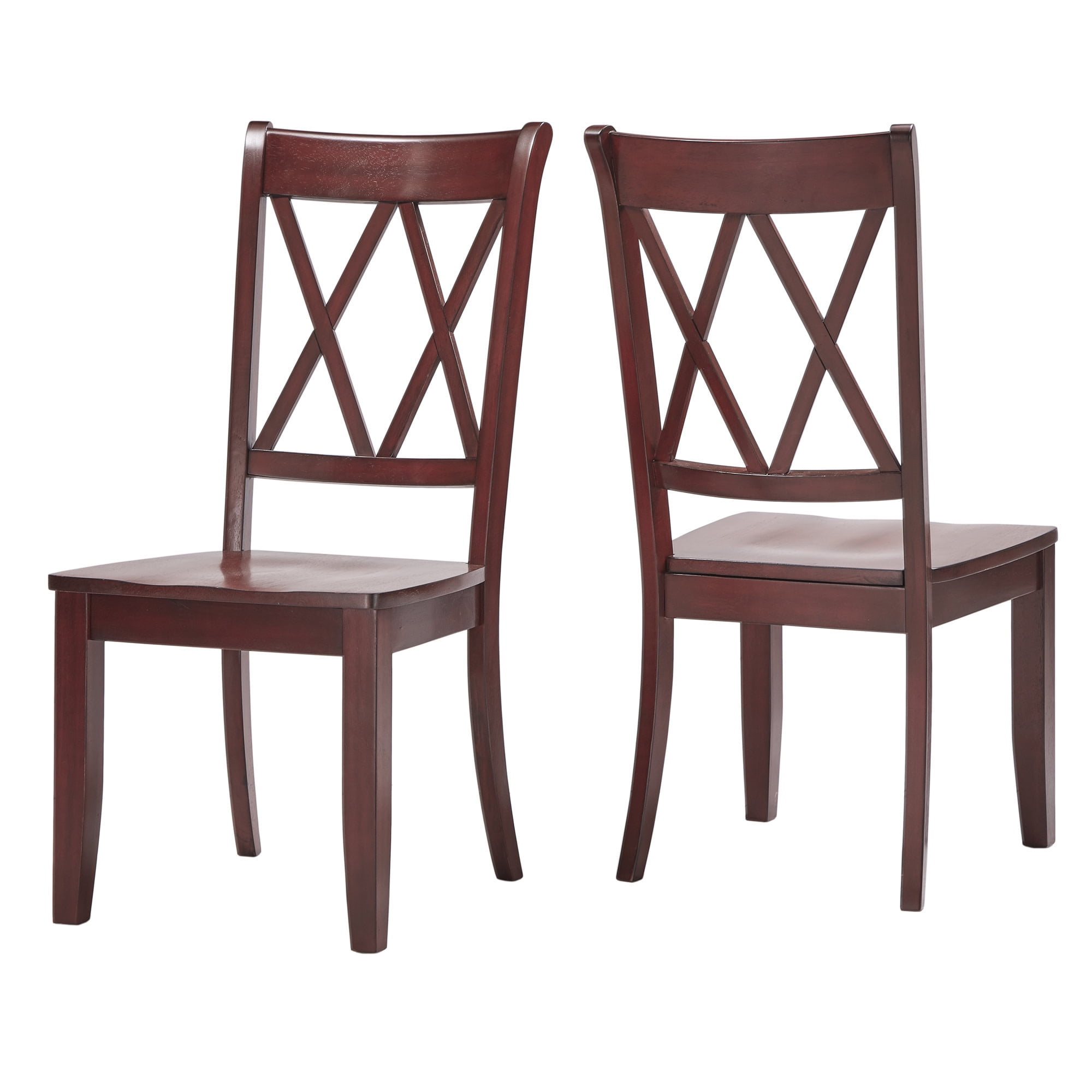 Weston Home Farmhouse Dining Chair, Set of 2, Antique Berry Red
