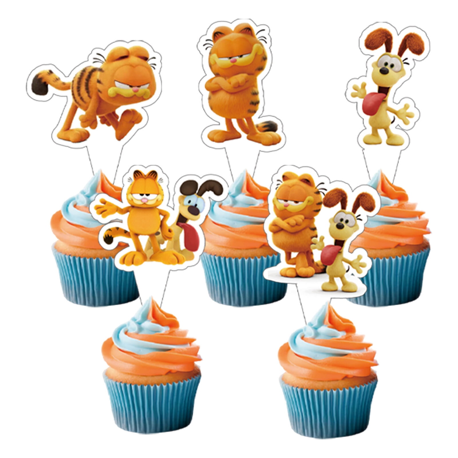 32 PCS For Garfield Cartoon Theme Party Decorations Set,With 1 Happy Birthday Banner,18 Balloons,13 Cupcake Toppers,for Boy Girls Party Supplies Set