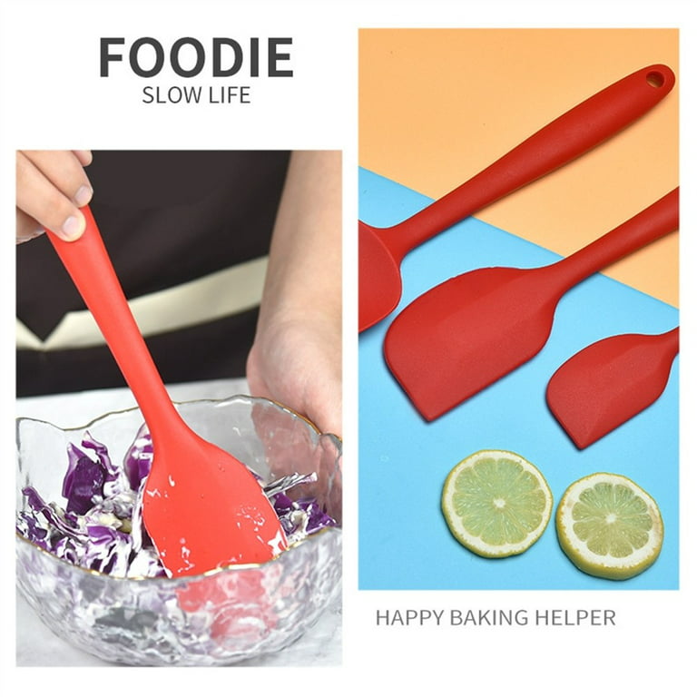 2 Pieces Long Handle Silicone Jar Spatula Non-Stick Rubber Scraper Silicone Scraper for Jars, Smoothies, Blenders Cooking Baking Stirring Mixing