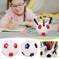 thumbnail image 1 of Organizador de escritorio para balón de fútbol - Portabolígrafos multifuncional con 5 compartimentos, contenedor de plástico negro y rojo, 10x10x9cm, 1 of 2