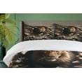 thumbnail image 4 of Ambesonne Lion Duvet Cover Set, King Emerging from Brick Wall, Queen, Pale Mustard and Dark Mustard, 4 of 6