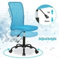 thumbnail image 3 of Dkelincs Armless Office Chair Mesh Desk Chair Adjustable Computer Chair Task Rolling Chair with Quiet 360°Swivel Wheels for Adults, Blue, 3 of 7