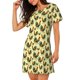 thumbnail image 2 of Balery Roosters In Farm Camisón de manga corta con cuello redondo para mujer, cómodo y elegante., 2 of 6