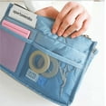 thumbnail image 4 of Handheld Thickened Large Capacity Cosmetic Bag Wash Bag Double Zipper Multifunctional Bag-in-Bag Organizer Storage Bag green, 4 of 6