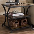 thumbnail image 2 of Baxton Studio Lancashire 2 Shelf End Table in Oak Brown and Black, 2 of 7