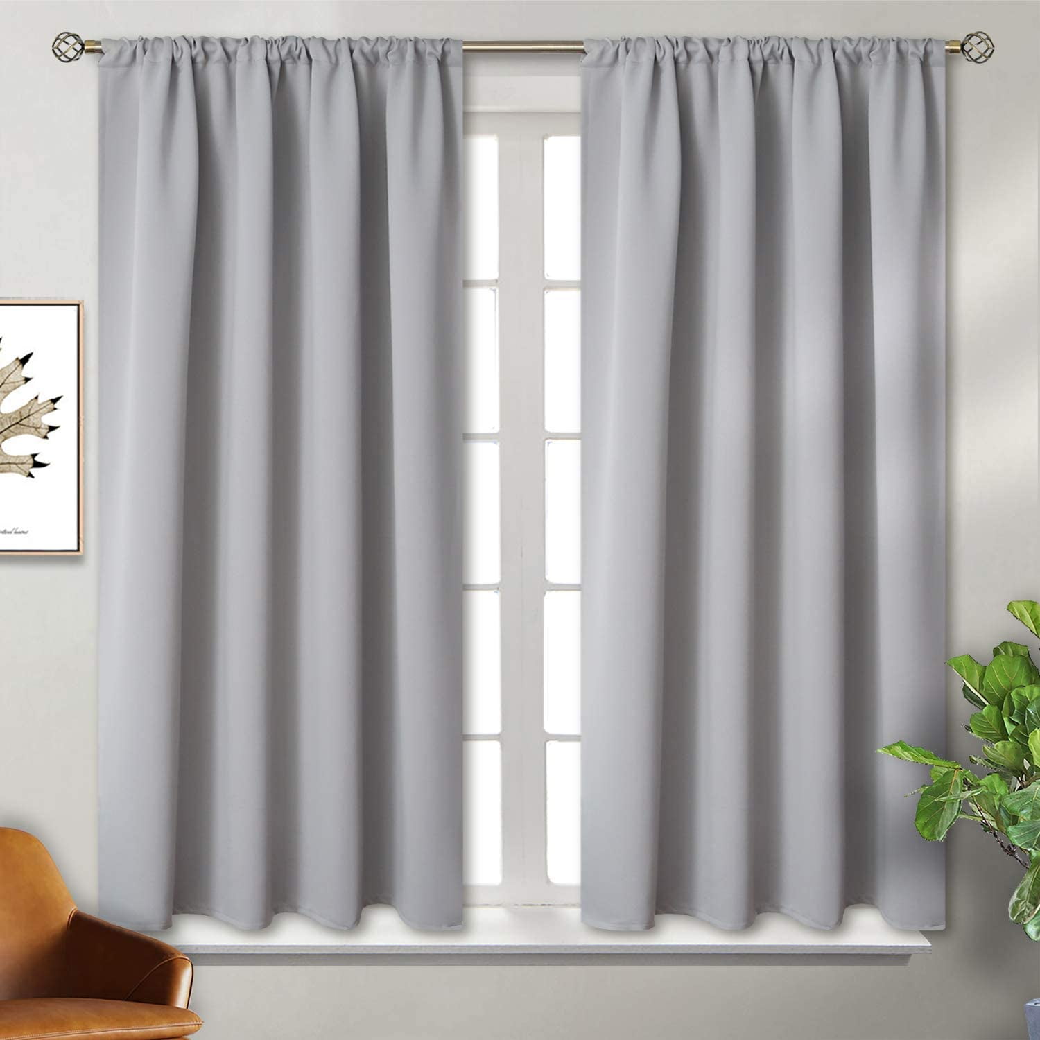 Blackout Curtain Thermal Insulated Room Darkening for Bedroom/Livingroom,2 Panel 