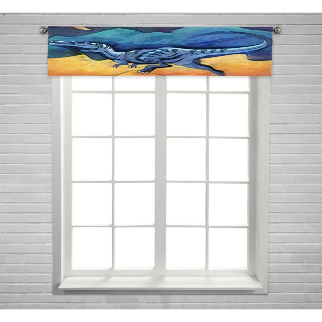 ABPHQTO Dinosaur Habitat Alectrosaurio Ventana Cortina Valance Rod Pocke 30x130 cm