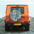 thumbnail image 6 of Fuzoiu Vintage Floral Butterflies Print Universal Spare Tire Cover with Buckle Strap, Waterproof Wheel Covers for Jeep, Trailer, RV, Truck and All Car-17 inch, 6 of 6