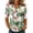 Dark Green, variant on Tropical Print V-Neck Top for Women, 3/4 Sleeve Hawaiian Tunic Shirt - Soft Lightweight Pullover Blouse with Curved Hem Green XXL