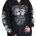 thumbnail image 2 of Hot Leathers GLZ4408 'Sugar Couple' Full Cut Zip Up Hoodie Black Sweat Shirt Medium, 2 of 2