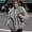 Gray, variant on Women Warm Fluffy Short Faux Fur Jacket Long Sleeve Lapel Open Front Winter Coat