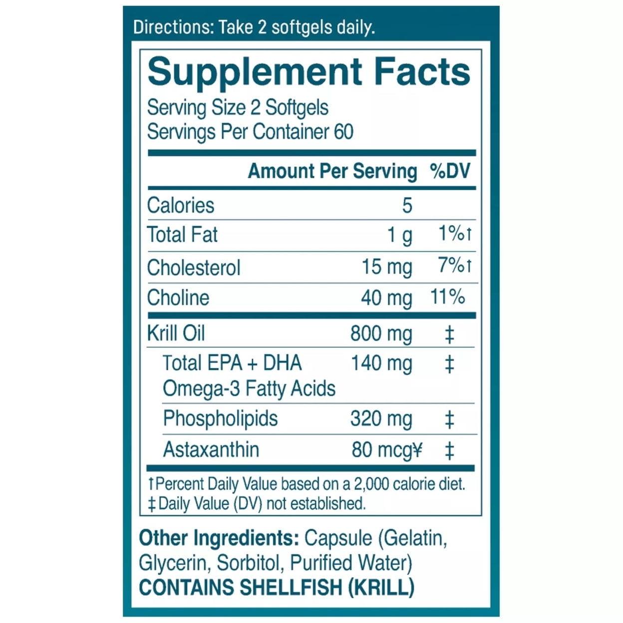 Kori Pure Antarctic Krill Oil Multi-Benefit Omega-3 800 mg. (120 Count)