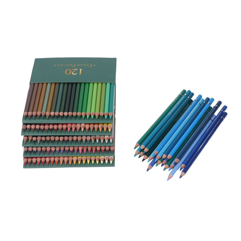 120 Colored Pencils, Delicate Wood Glossy Color Rendering Polychromos  Colored Pencils With Green Box For Drawing