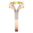 thumbnail image 3 of Halo Engagement Ring for Women - 1.2ct Simulated Yellow Diamond in 14K Rose Gold Promise Ring, 3 of 6