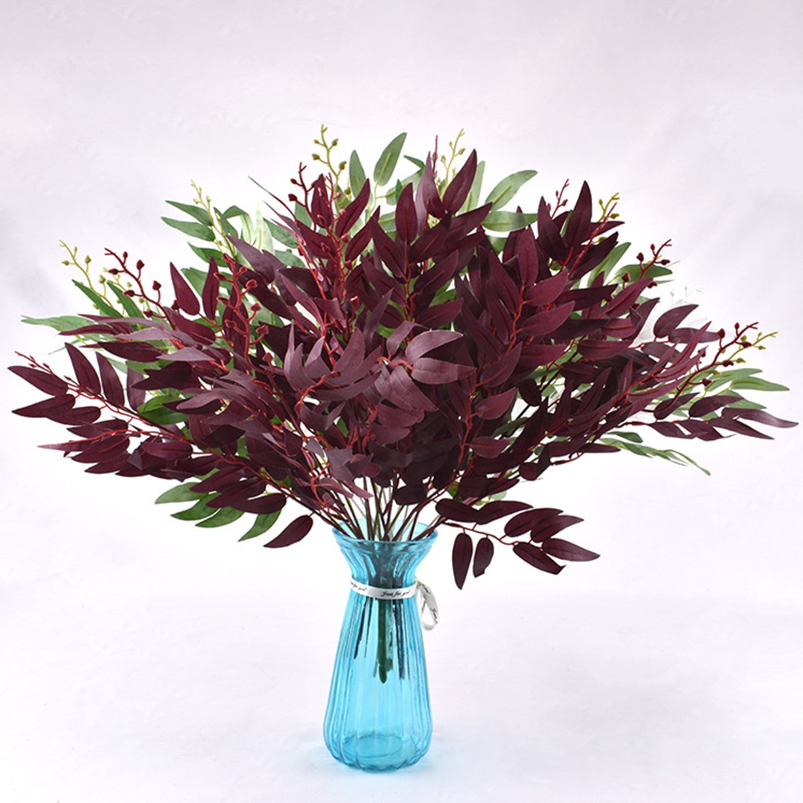 5 Forks Artificial Italian Ruscus Greenery Stems Faux Hanging Greenery Spray Best Filler Fake Plants for Wedding Bouquet Centerpieces Home Decorations