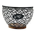 thumbnail image 4 of Cesta para huevos de gallina, soporte para huevos, contenedor multiusos con base de madera, decorativa. Negro L, 4 of 9