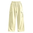 thumbnail image 7 of Guluxicc Women's Cargo Pants with Multi Pocket Drawstring Elastic Waist Long Wide Leg Trousers for Outdoor Hiking Fall Winter, 7 of 7