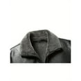 thumbnail image 3 of Men's leather jacket, new winter PU leather lapel fur integrated men's coat, men's solid color business fashion casual zipper leather coat for men, 3 of 5