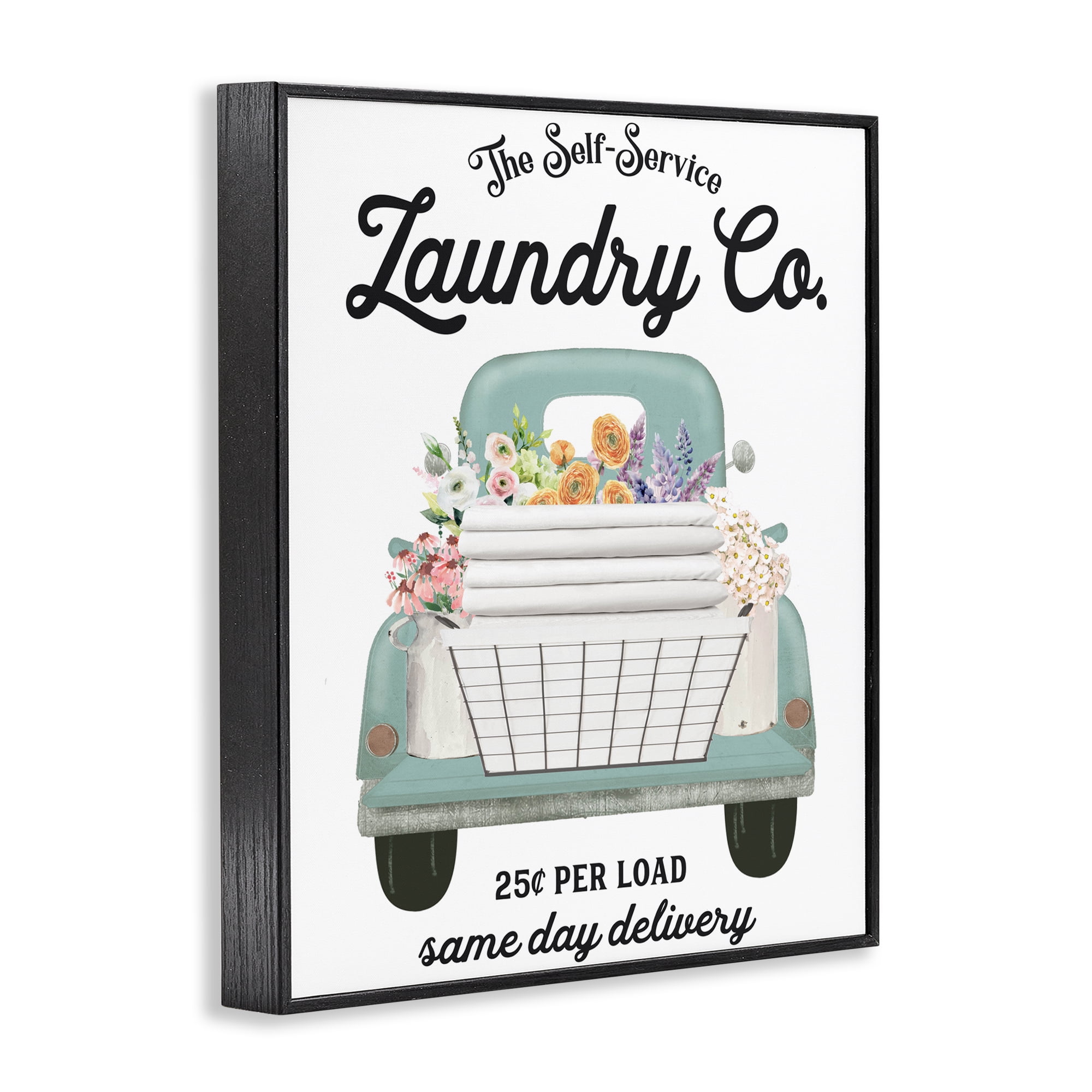 Laundry Delivery Truck Black Framed Giclee Art, design by Lettered and Lined