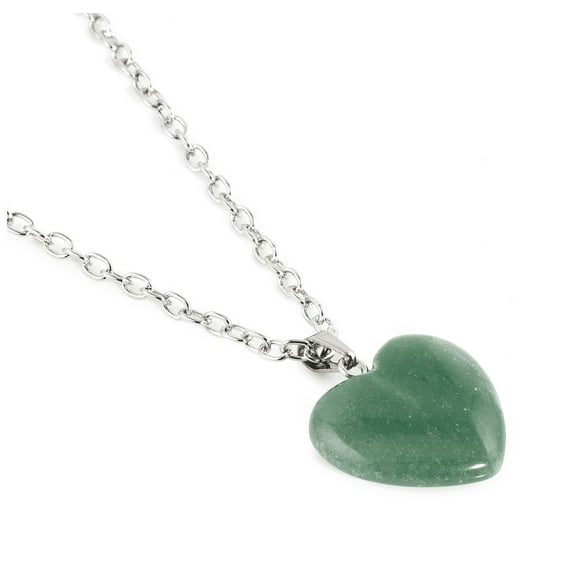 Genuine Jade Heart Chain Necklace Sterling Silver
