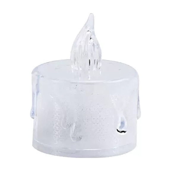 Btomtd Crystal Teardrop Flameless Candles, LED Electronic Candle with Realistic Flickering Flame, Battery Operated Mini Candles for Wedding Birthday Party Decor, 1.6"x1.6"x2", Clear