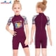thumbnail image 4 of Buceo vela chicas traje de neopreno uv protección infantil manga corta manga corta cuello redondo cremallera traje de baño traje de baño Rash Guard Shorty Steet Moder Purple XL Eigraketly OD003665-08, 4 of 7