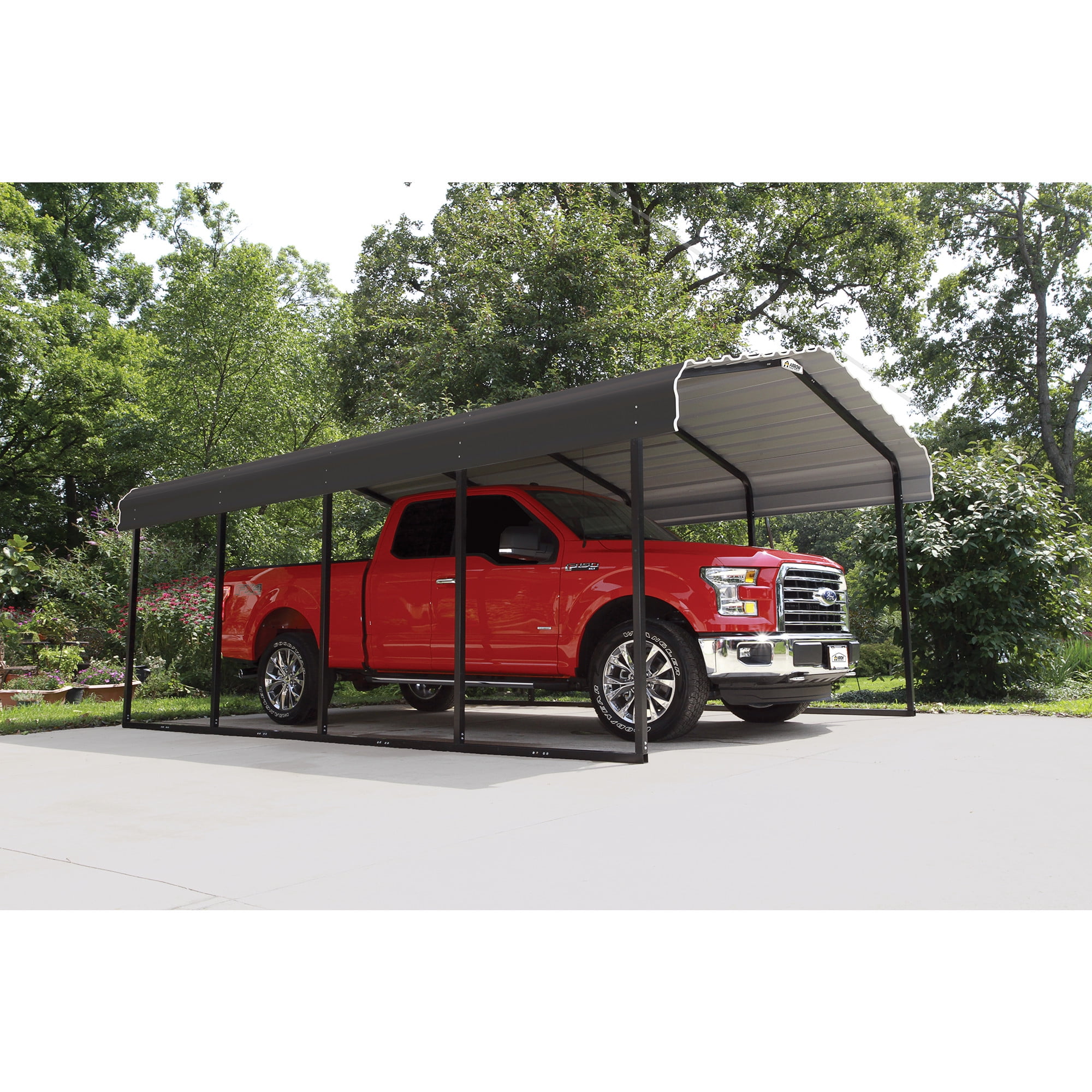 Arrow 12 x 20 x 7 ft Charcoal Carport
